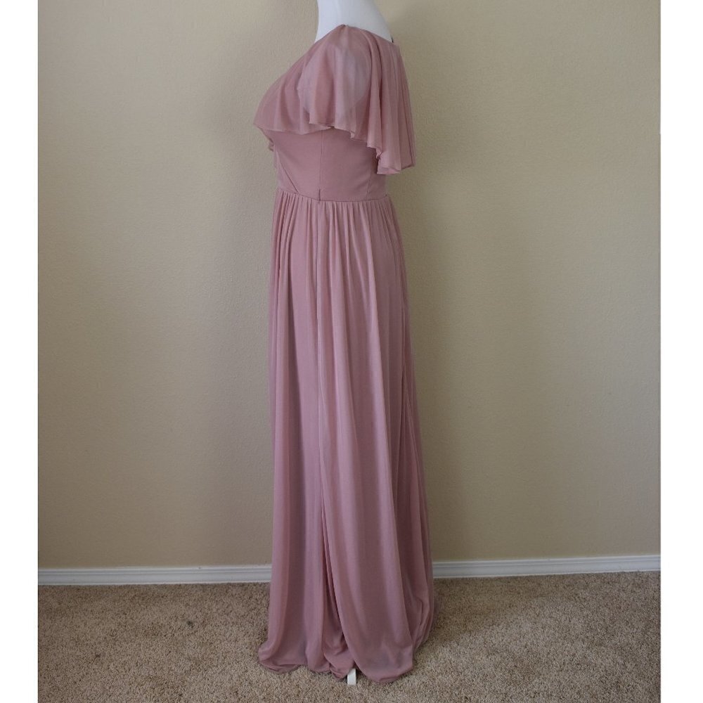 Azazie Vintage Mauve Jael Mesh Dress 6 - Picture 4 of 8